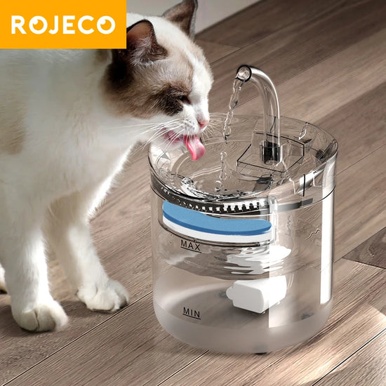 ROJECO Automatic Cat Water Fountain - 2L Smart Pet Drinking Dispenser