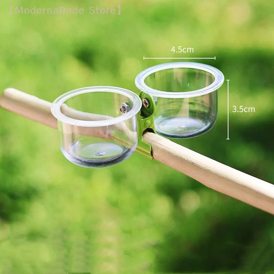 Clip-On Parrot Food Bowl - Cage Feeder Cup for Small Pet Birds