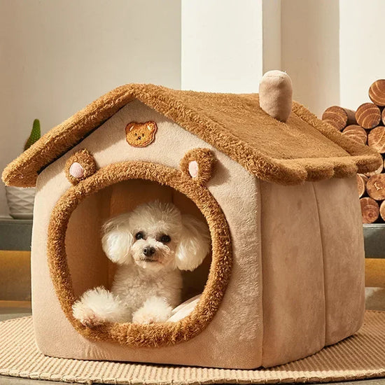 Foldable Warm Dog House Kennel Bed for Small Pets