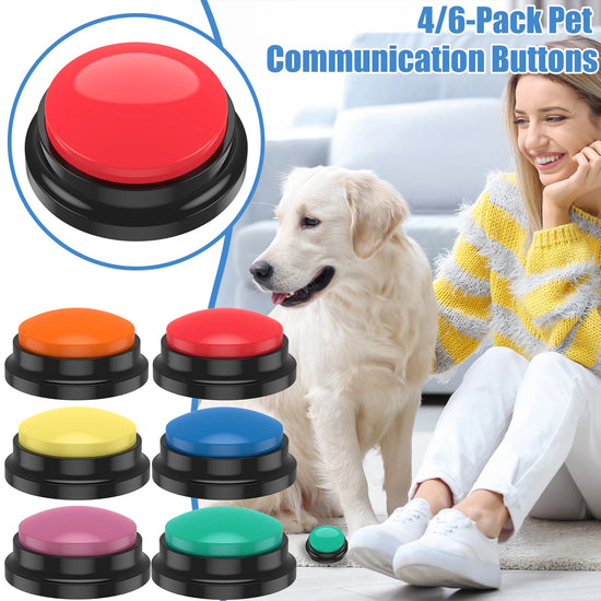 Recordable Dog Training Buttons with Light for Interactive Learning