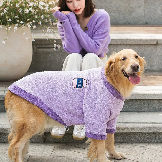 Soft Fleece Hoodie Jacket for Large Dogs and Active Breeds