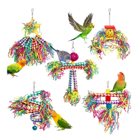 Chewy Nest Parrot Wood & Paper Tube Play Set