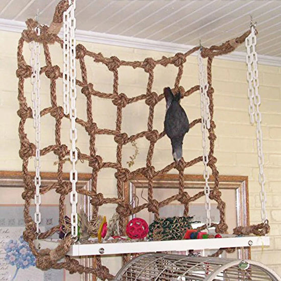 Parrot Rope Climbing Net - Adventure Gnawing Toy for Pet Birds