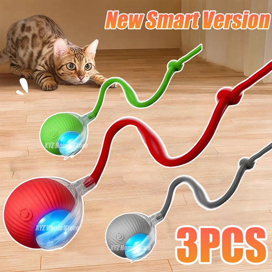 Rechargeable Interactive Cat Rolling Ball - Smart Mouse-Style Chase Toy