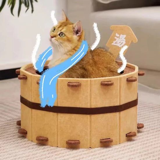 Sturdy Felt Bathtub Cat House for Sleep and Claw Sharpening