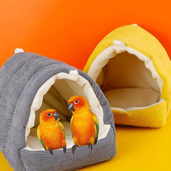 Warm Cotton Parrot Nest - Winter Hanging Hut Bed for Bird Cages