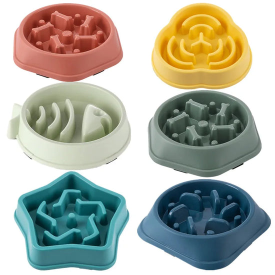 Anti-Choking Slow Feeder Bowl - Non-Slip Food Bowl for Cats and Dogs