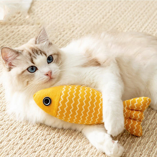 Interactive Fish Cat Kicker Toy - Soft Chew Pillow for Indoor Cats