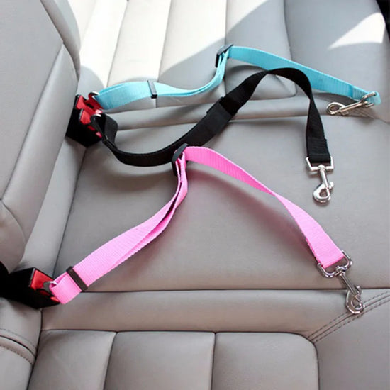 Adjustable Dog Car Seat Belt and Harness Lead Clip
