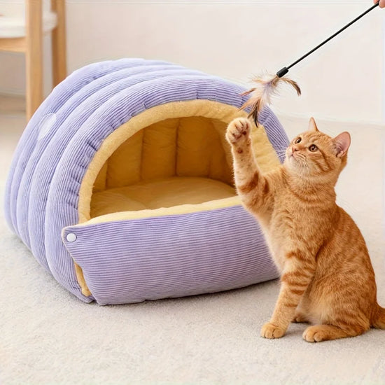 Thick Warm Cat Cave Bed for Kittens and Small Pets