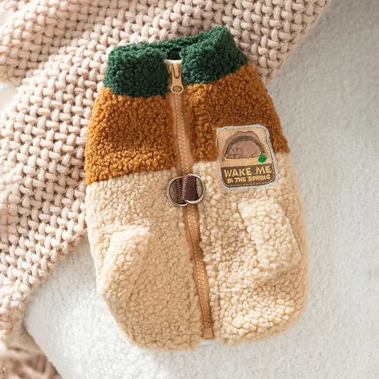 Brown Two-Legged Cardigan Dog Jacket for Puppies and Small Pets